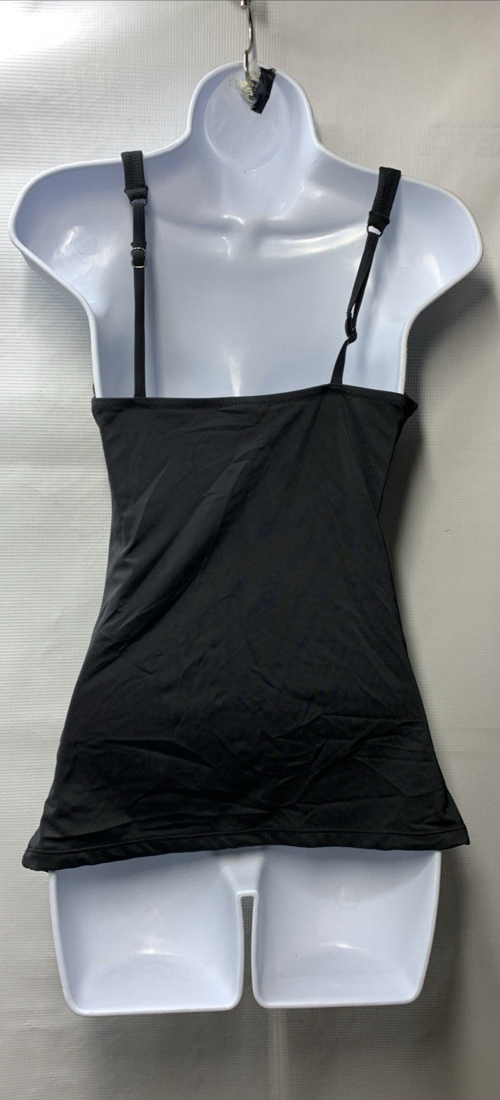 Amazon Essentials Tankini Swim Top Swimsuit Swimwear Costume Size S Black UPF50+