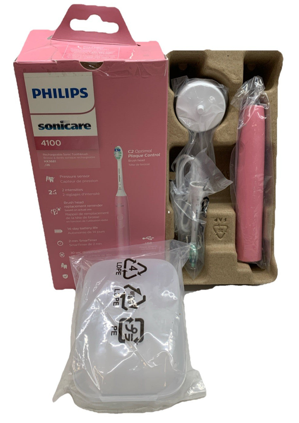 Philips Sonicare 4100 Rechargeable Electric Toothbrush, Advanced Plaque Removal