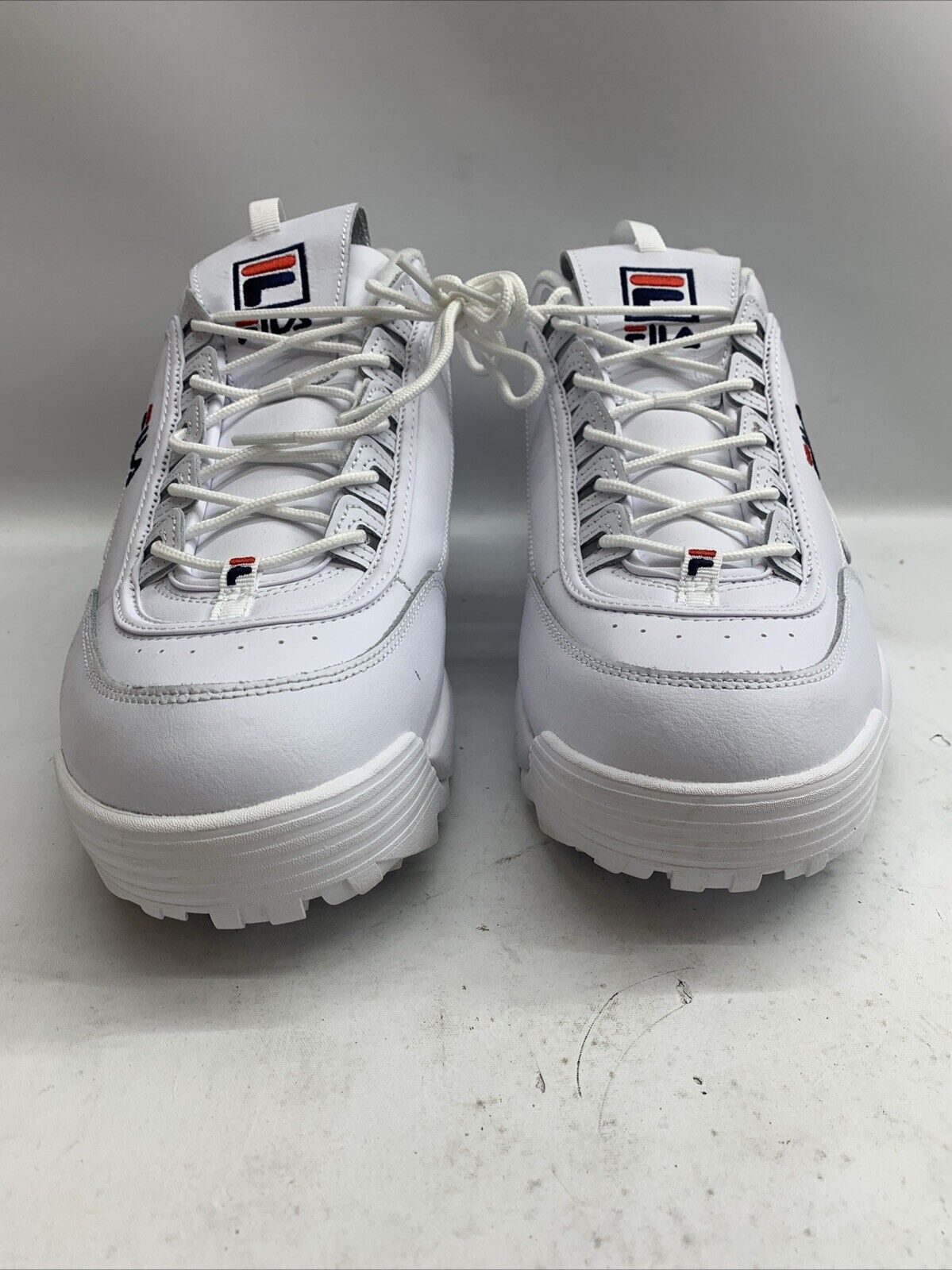 Fila Men's Strada Disruptor II Sneakers White US 14 Lace-up Shoes Lightweight