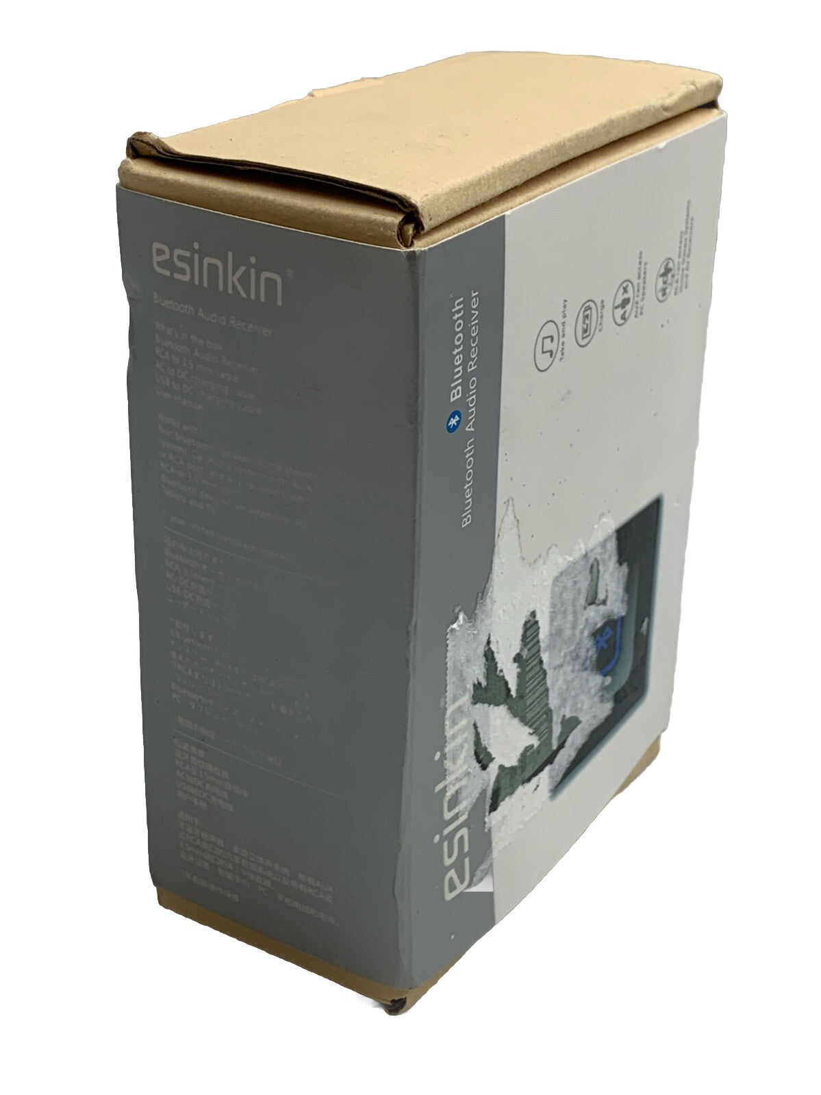 esinkin Bluetooth Audio Adapter Wireless for Music Streaming Sound System, Black