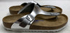 Birkenstock Women's Flip Flop Flo Metallic Sliver Size 10 Slip-on Thong Sandals