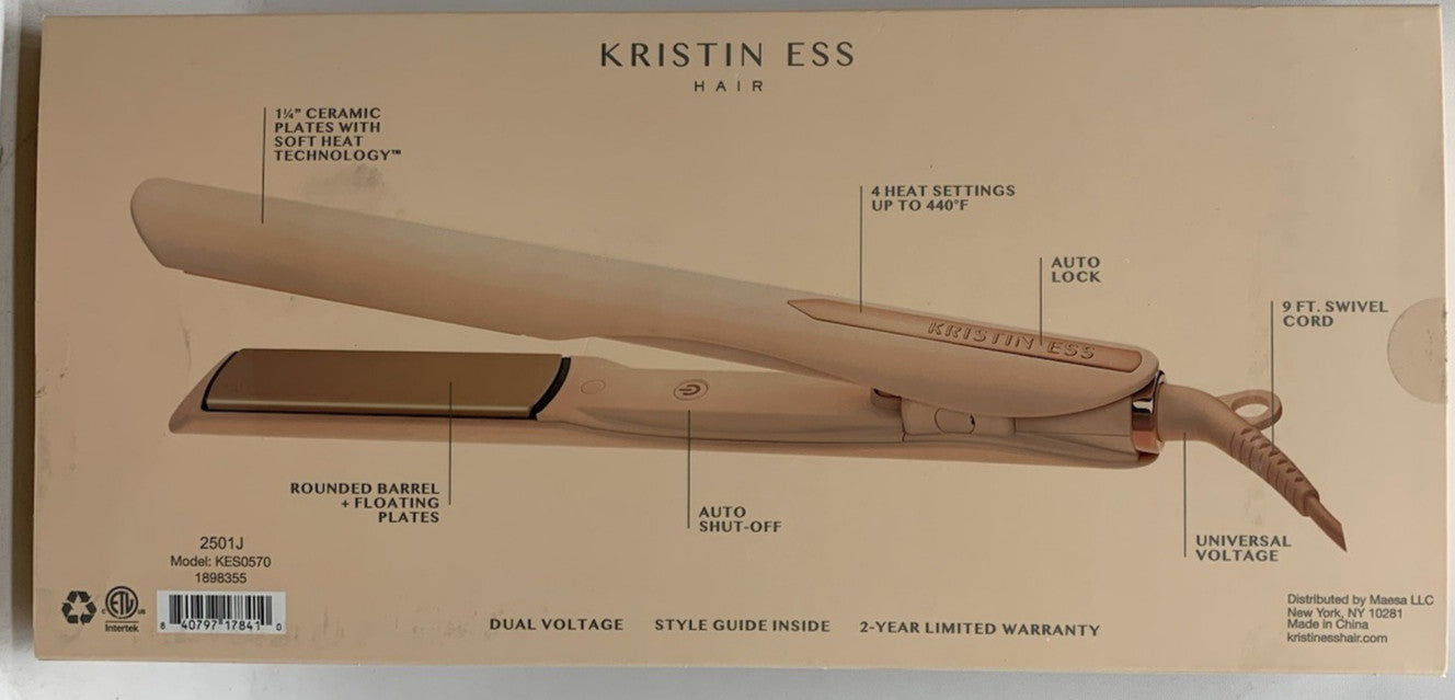 Kristin Ess Hair Signature Styling Set 3-in-1 Ceramic Flat Iron 4 Heat Settings