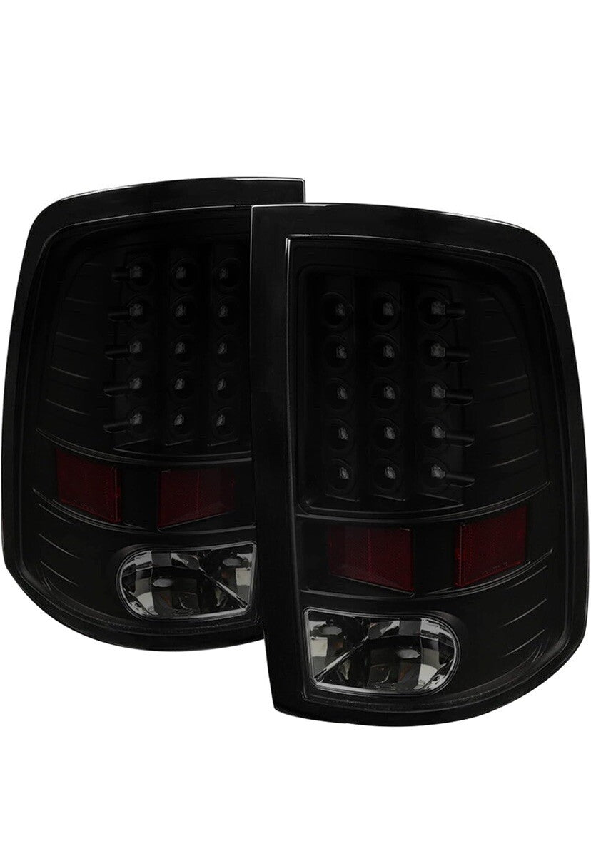 Black Tail Lights Assembly Brake Reverse Lamps Replacement for RAM 1500 09-18