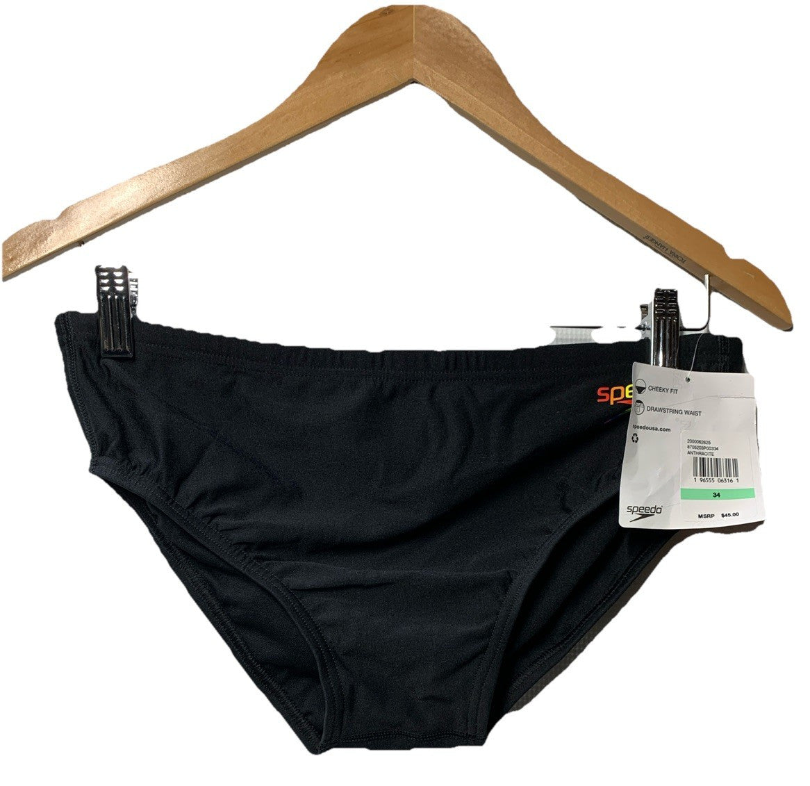 Speedo Eco Endurance Pride Graphic Brief Black Men 34 Underwear Drawstring Waist