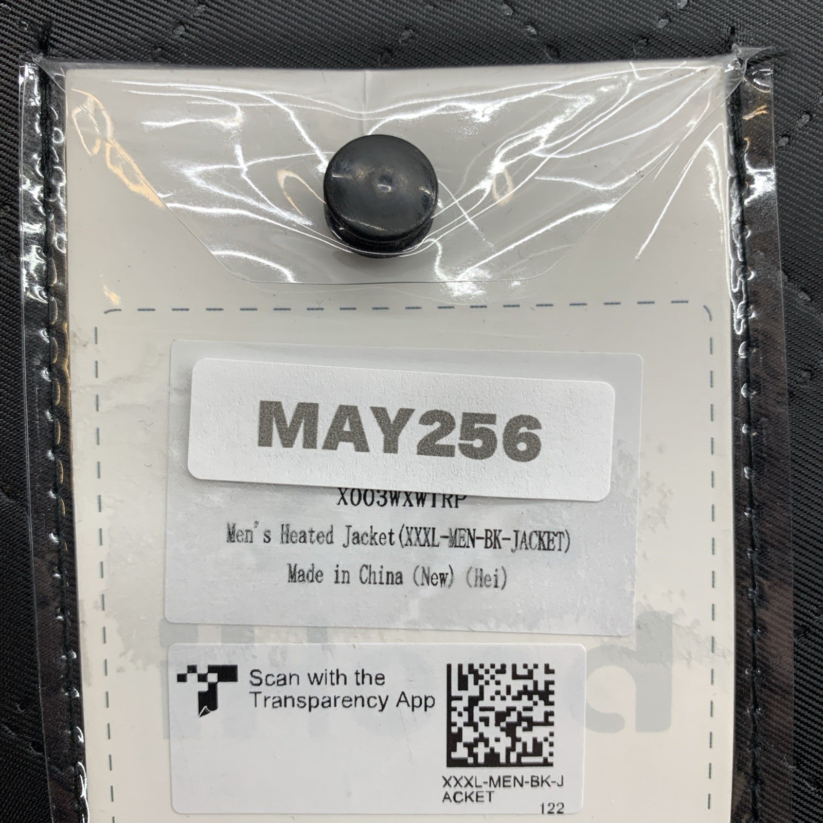 Mens Heated Jacket with Detachable Hood Waterproof Winter Outdoor Size 3XL Black