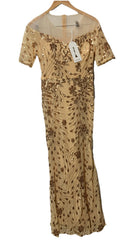 XUIBOL Women's Short Sleeve Sequin Mermaid Evening Formal Dress Size Medium