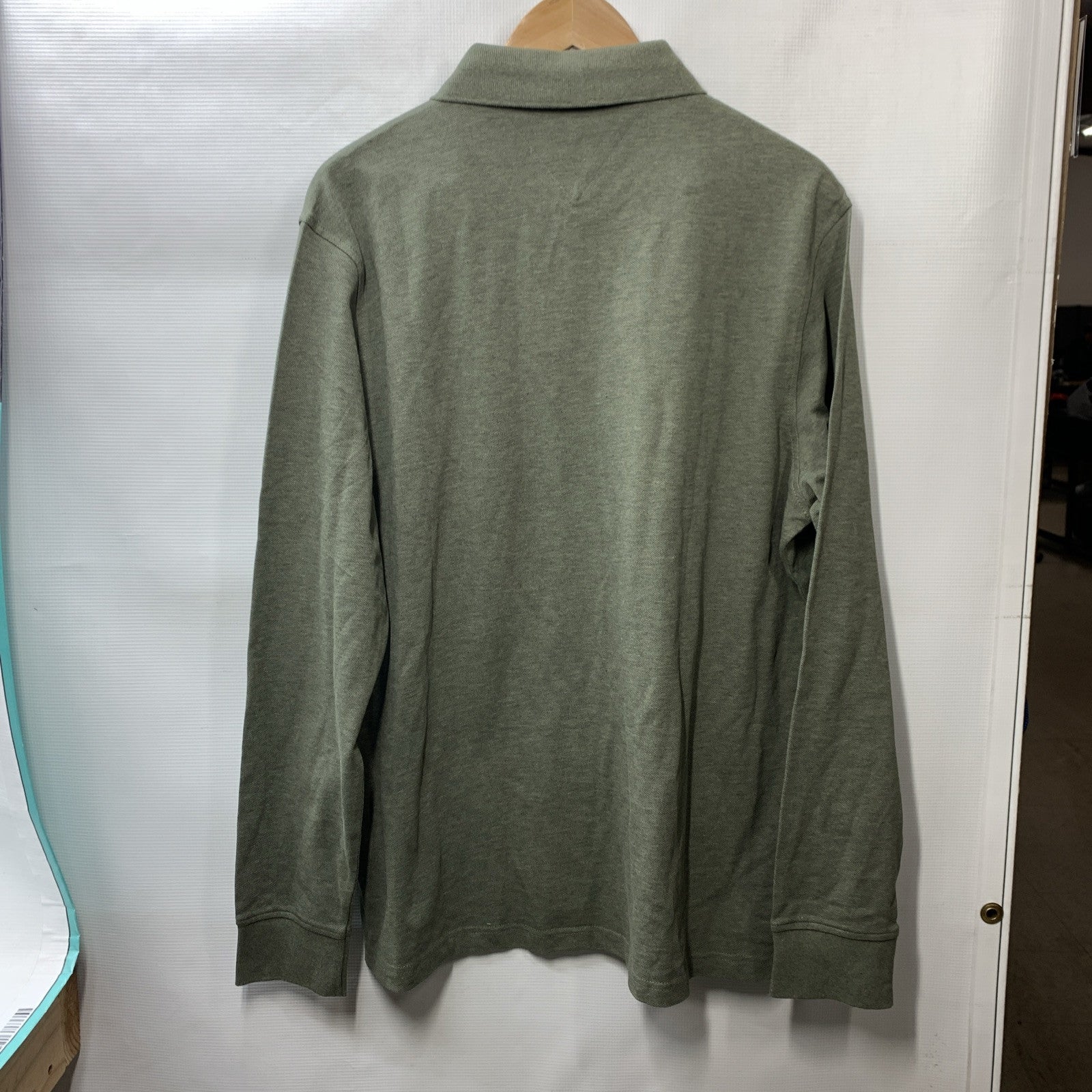 Tommy Hilfiger Long Sleeve Polo Shirt Collar Men's Regular Fit 1985 Green XXL