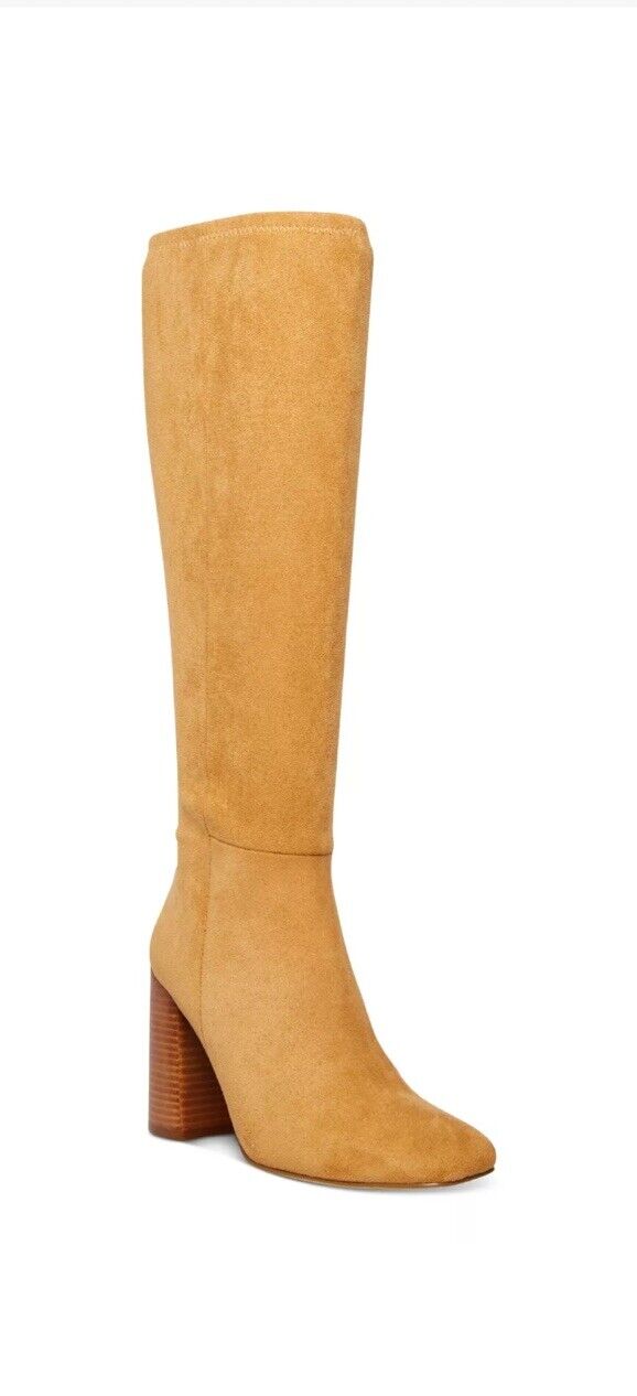 MADDEN GIRL Womens Almond Beige Padded Winslow Square Toe Block Heel Boots 7.5M