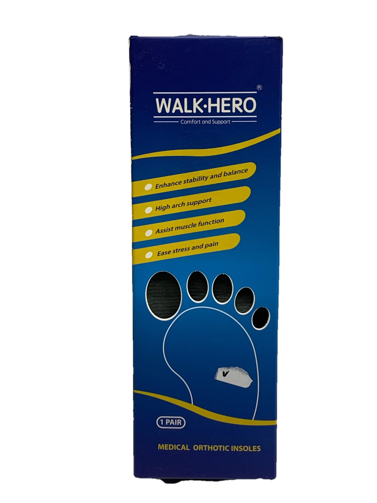 WALK-HERO Medical Orthotic Insoles, Size Men's 4-4 1/2, Women's 6-6 1/2, Grey