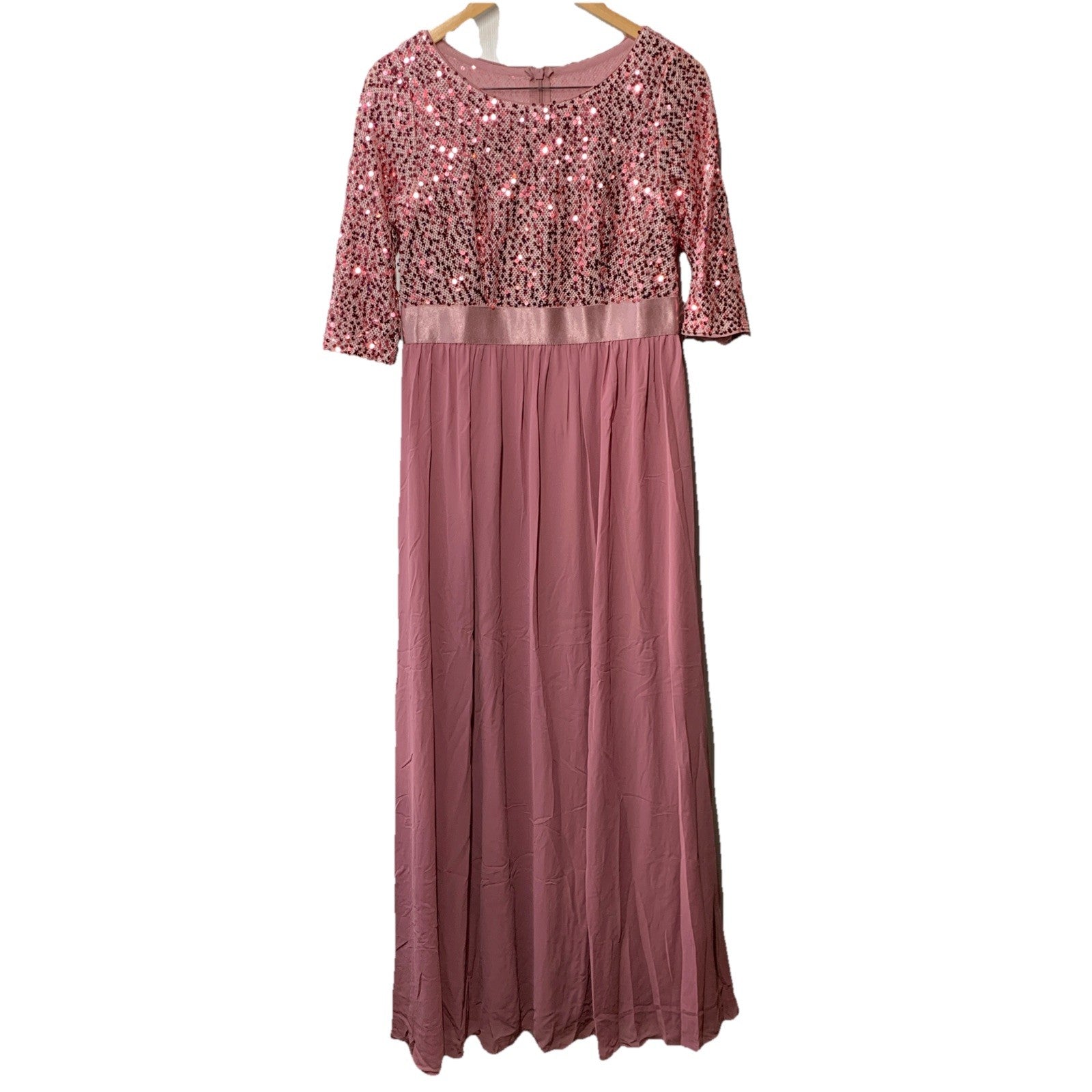 Ever Pretty Women's Sequin Chiffon Formal Evening Dresses 3/4 Sleeve Size 10