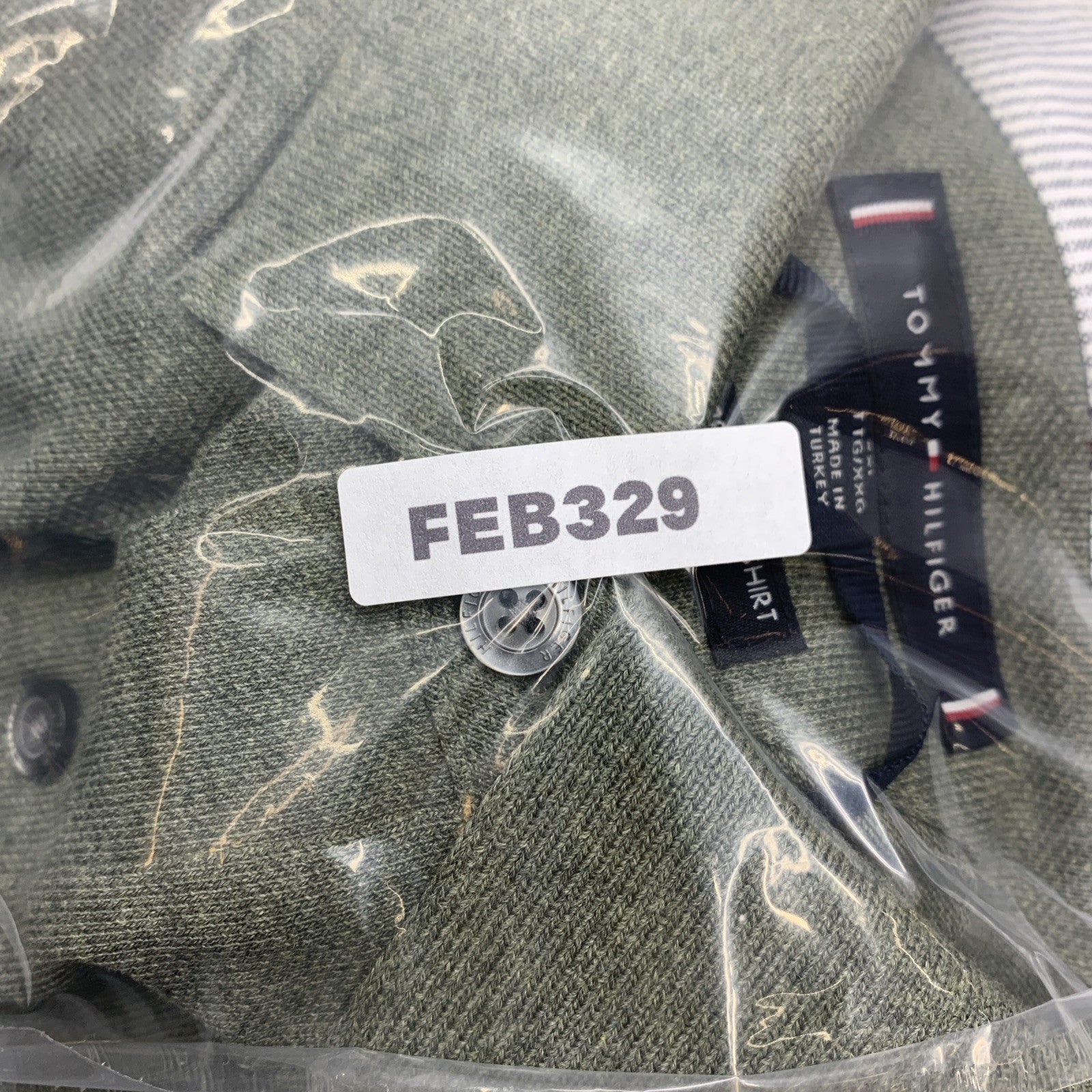 Tommy Hilfiger Long Sleeve Polo Shirt Collar Men's Regular Fit 1985 Green XXL