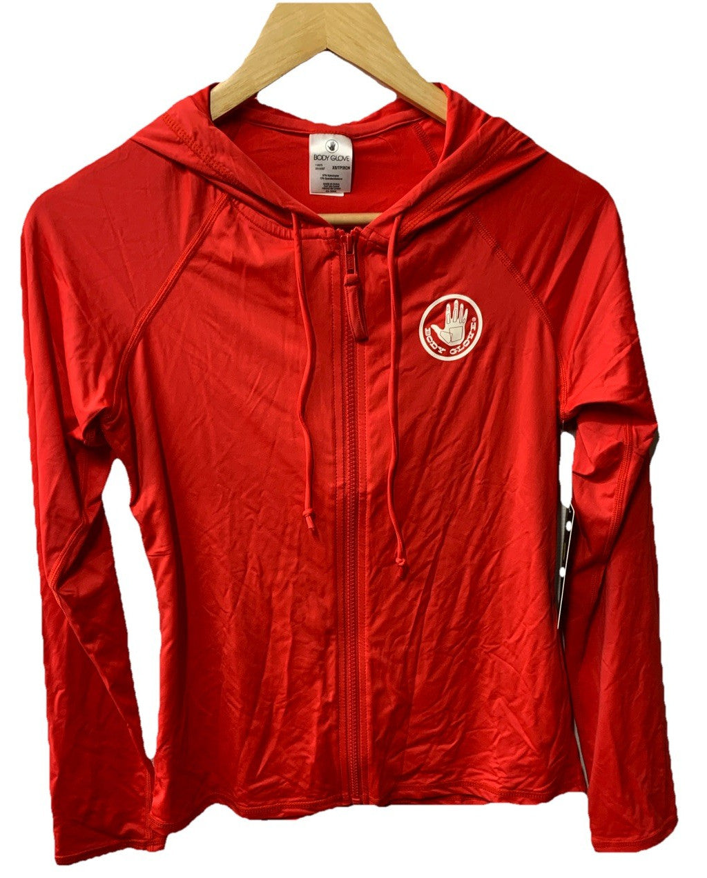 Body Glove Women Smoothies Mandie Hoodie Rash Guard Red XS Long Sleeve Zip Front