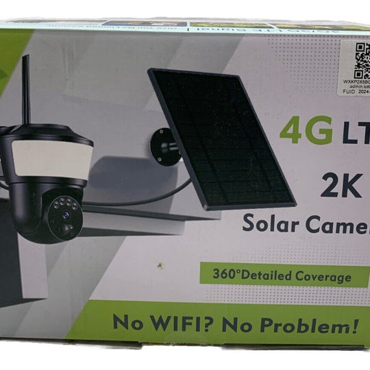 2K HD Solar Security Cameras Wireless Outdoor 360° Detailed Coverage 4GLTE Black