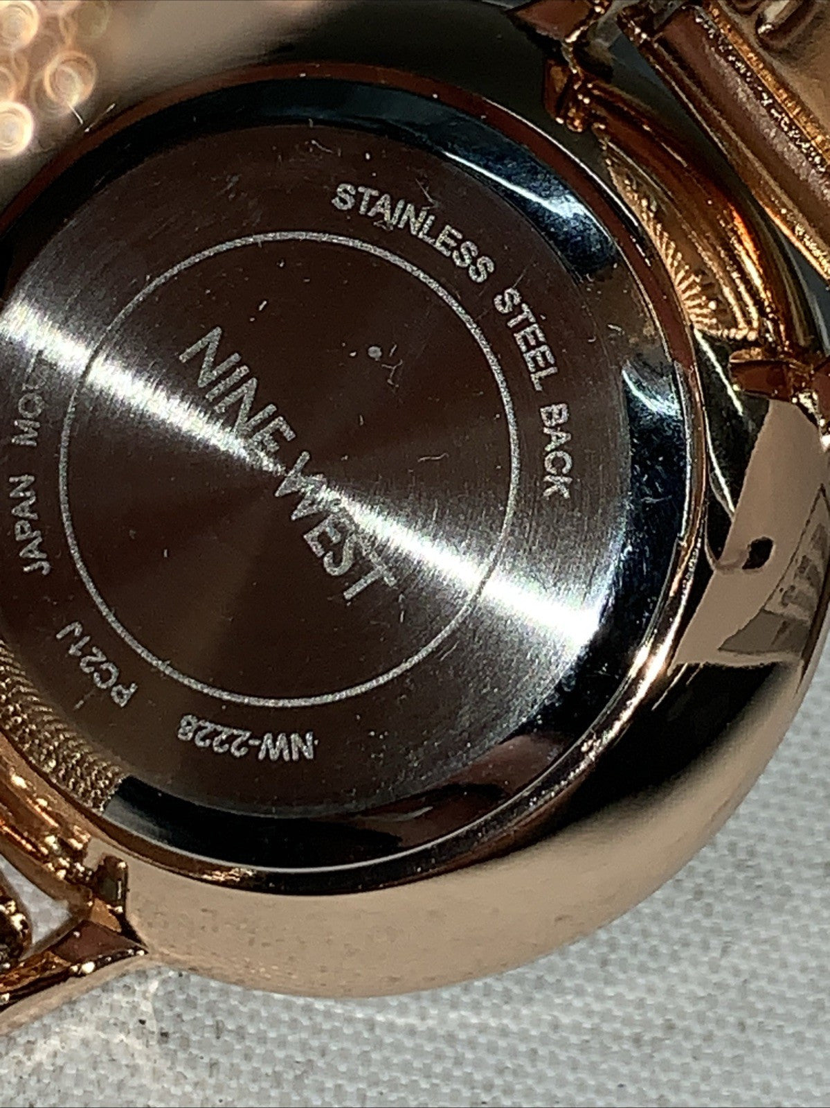 Nine West Rose Gold Wrist Watch Women's Stainless Steel Back Analog - 2228SVRG