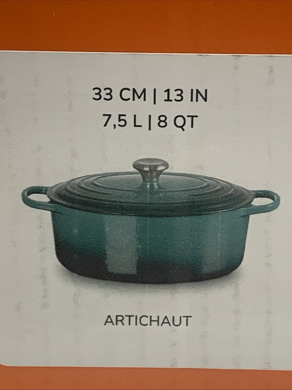 Le Creuset Signature Oval Cast Iron Dutch Oven Cookware 8 qt. 33 cm Artichaut