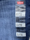 Levi's 724 Women's High Rise Straight Leg Jeans Slim 12L 31/32 Long Pants Blue