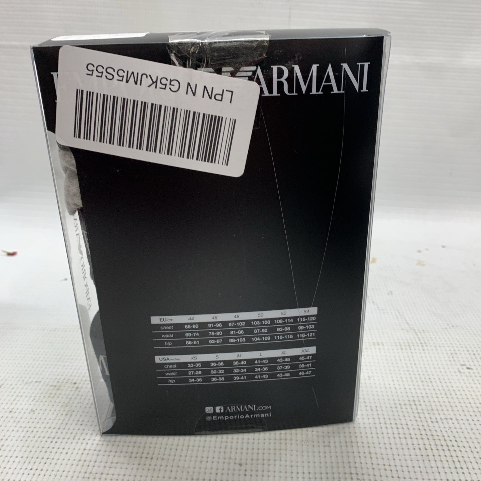 Emporio Armani Men’s Trunk Pure Cotton Underwear Boxer Brief Size XL 3 Pack