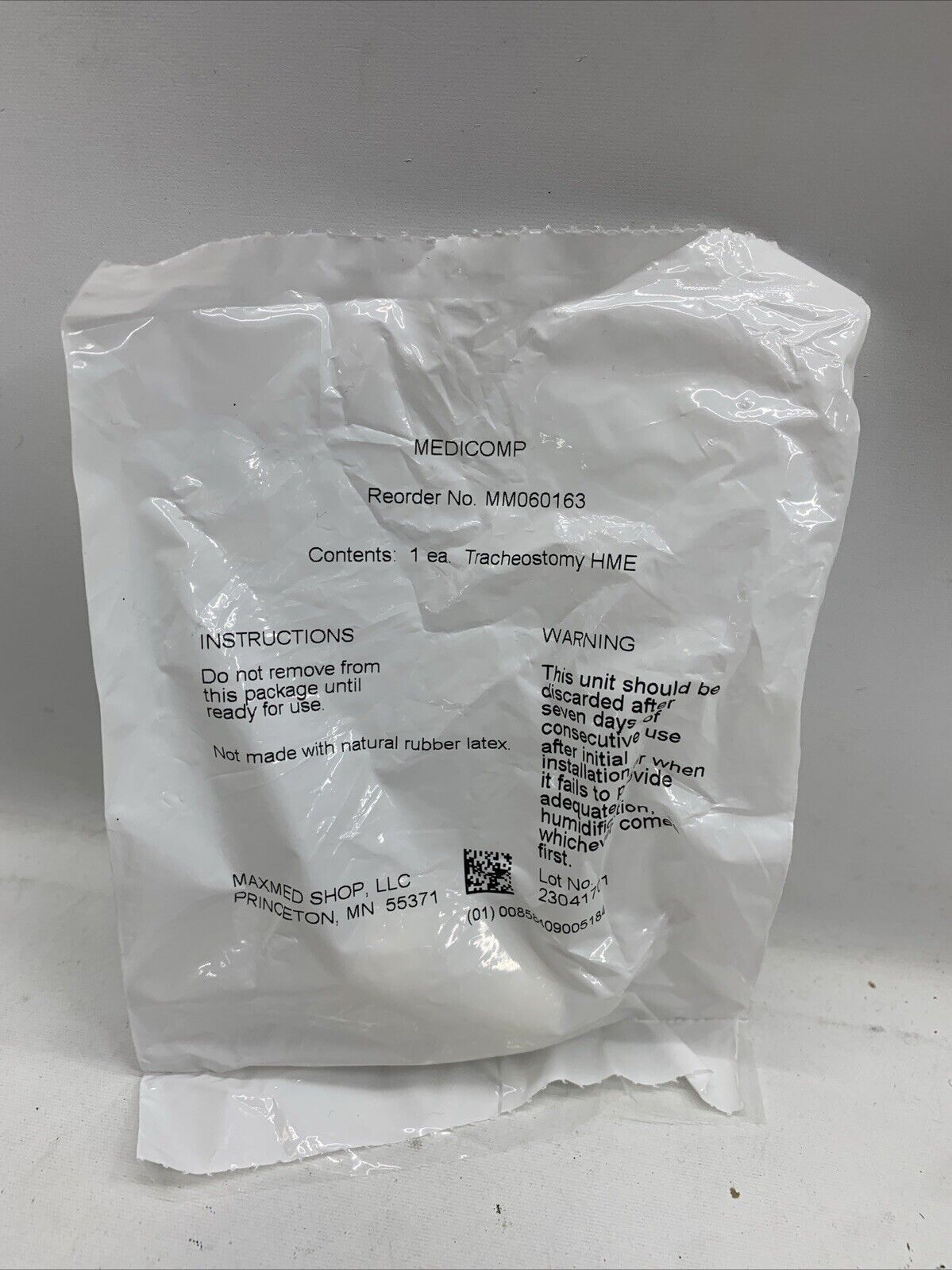 Tracheostomy Heat Moisture Exchanger HME Lightweight Clear Housing - 10 Pack
