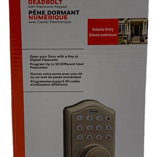 Honeywell Electronic Deadbolt Door Lock with Keypad in Antique Brass, 8712109