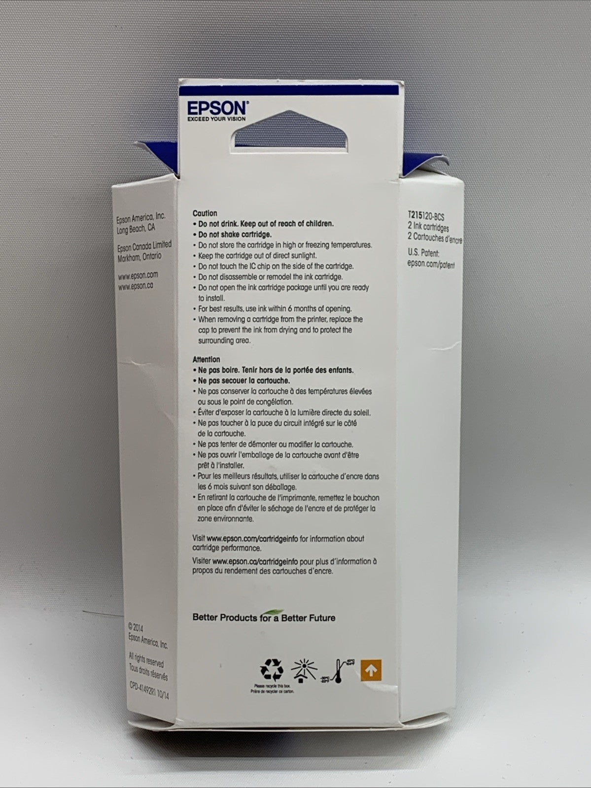 EPSON 215 Ink Standard Capacity Black & Color Cartridge Combo Pack (T215120-BCS)