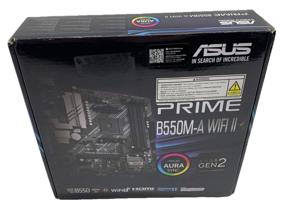 ASUS Prime B550M-A WiFi II AMD Micro ATX Motherboard with PCIe 4.0, WiFi 6, ECC