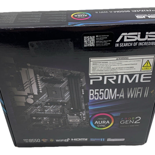 ASUS Prime B550M-A WiFi II AMD Micro ATX Motherboard with PCIe 4.0, WiFi 6, ECC