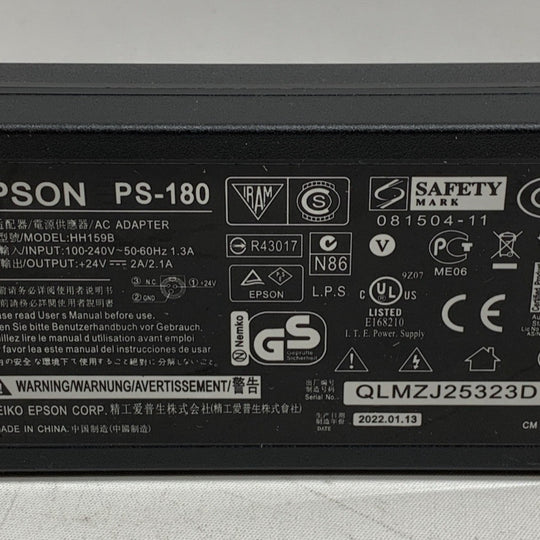 PS-180 Power AC Power Adapter HH159B 100-240V 50-60Hz 1.3A Black for Epson