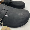White Mountain Footbeds Women's Genuine Leather Buckle Slip-on Clog 9 Black