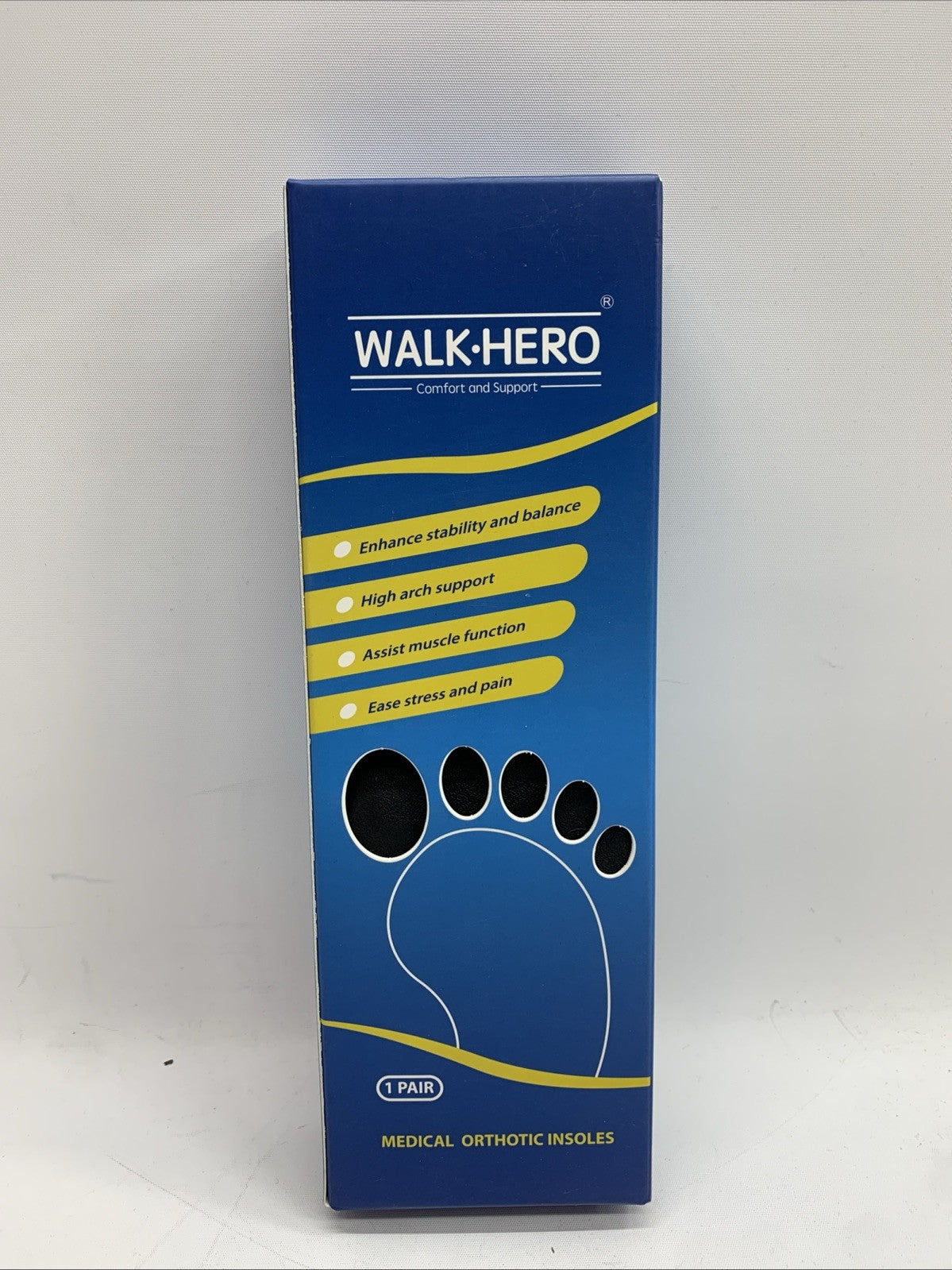 Walk Hero Size Mens 7-7.5 Women's 9-9.5 Medical Orthotic Insoles Support 1 Pair