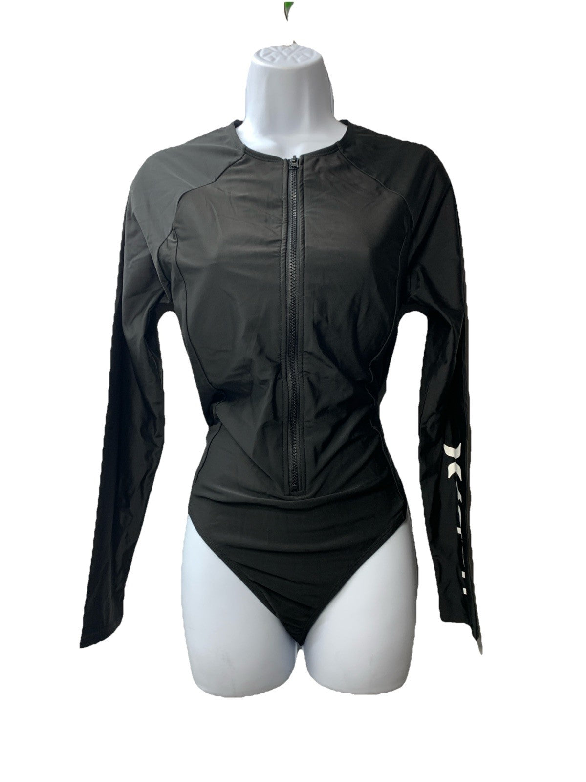 Hurley Long Sleeve Womens One Piece Swimsuits Swimsuit Size XL Black Long Sleeve