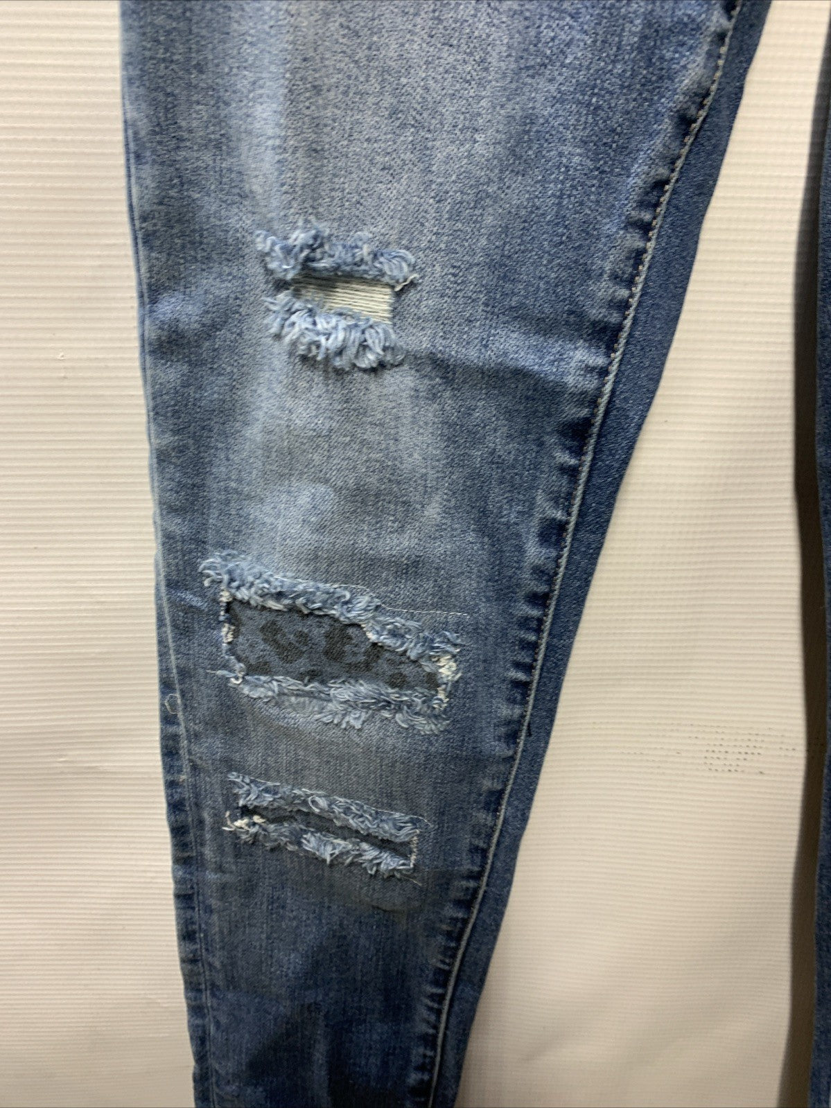 Kancan Women's Mid Rise Ankle Super Skinny Slim Blue Jeans Size 3/25 Long Pants