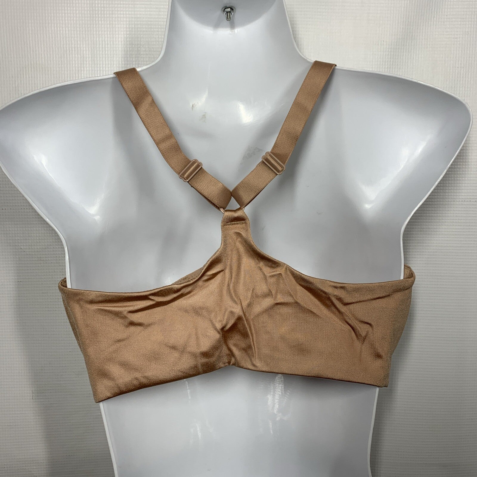 Women's 855436 Elevated Front Close Underwire Bra Ran Size 34G Racerback Beige