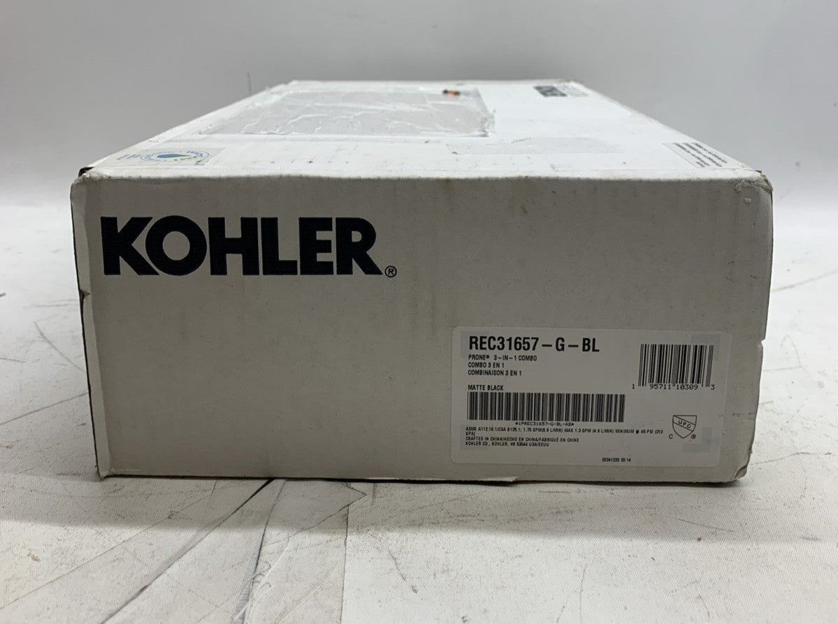 Kohler Prone REC31657-G-BL 3-in-1 Multifunction Combo Shower Kit 1.75 GPM Black