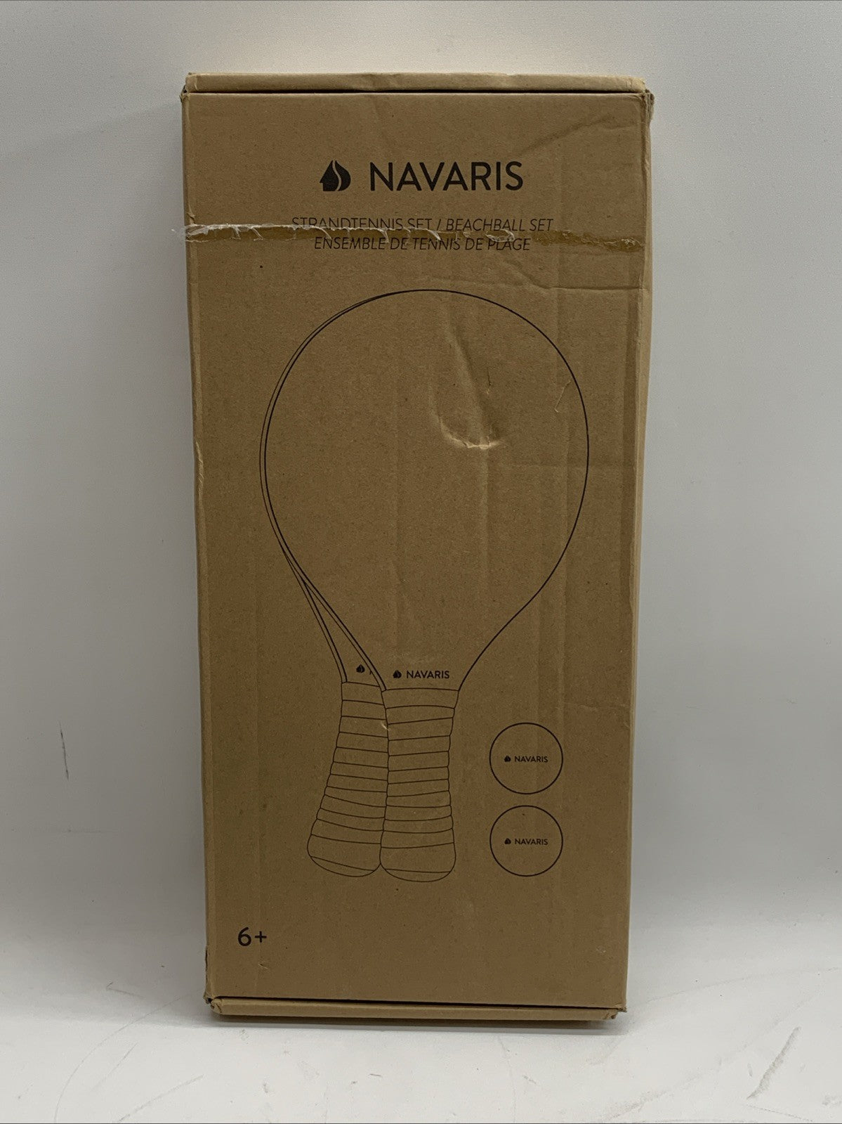 Navaris Wooden Beach Rackets Set Includes 2 Paddles and 2 Balls Red Outdoor