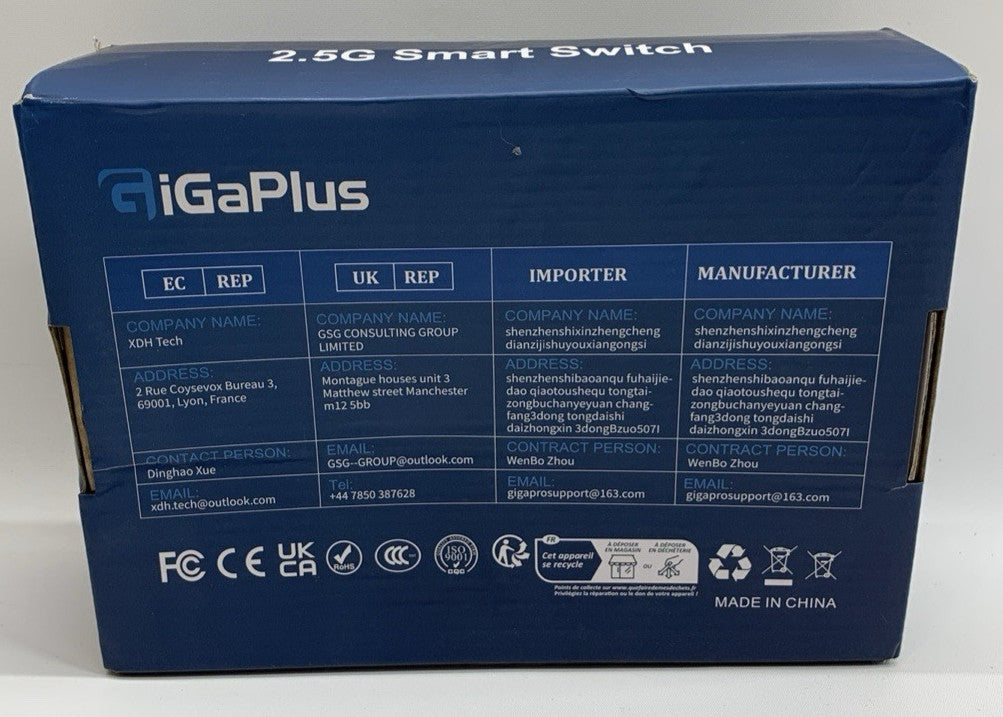 Gigaplus 2.5G Smart Ethernet Switch High-speed Transfer Large Bandwidth 10 Port