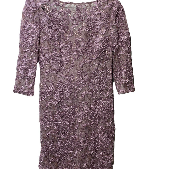 Alex Evenings Women Dress Floral Lace Sequin Occasion Party Cocktail 6P Wisteria
