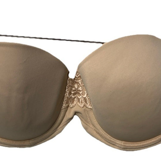 Vanity Fair Women Beauty Back Smoothing Strapless Bra Beige Underwired Size 34B