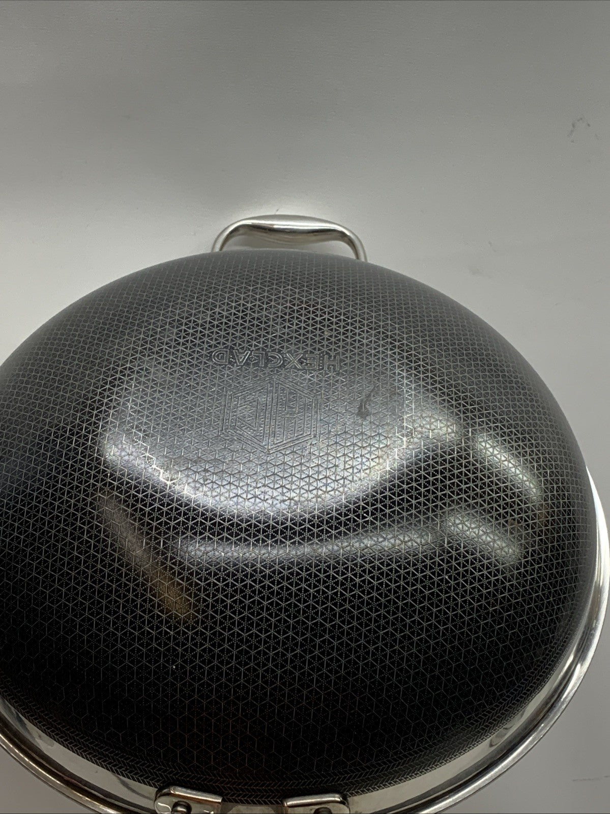 HexClad Hybrid Nonstick 12-Inch Cooking Wok Cookware with Clear Cover Lid - USED