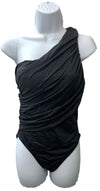 La Blanca Island Goddess Women's Swimsuit Shirred One Shoulder 1 Piece Size 6