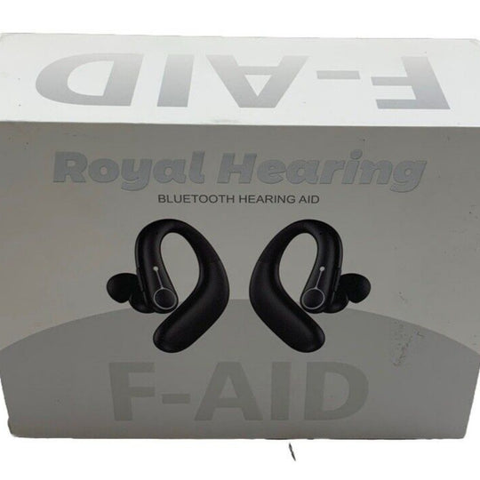 Royal Hearing F-Aid Bluetooth Wireless Hearing Aid Black for Seniors Hearing Los