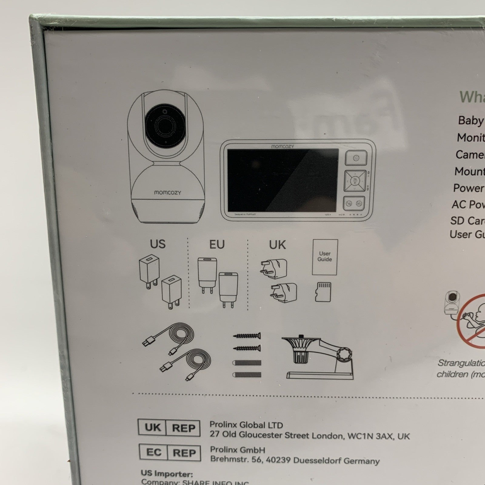 Momcozy Video Baby Monitor, 5.5” 1080P HD Monitor with Camera No WiFi BM03 White