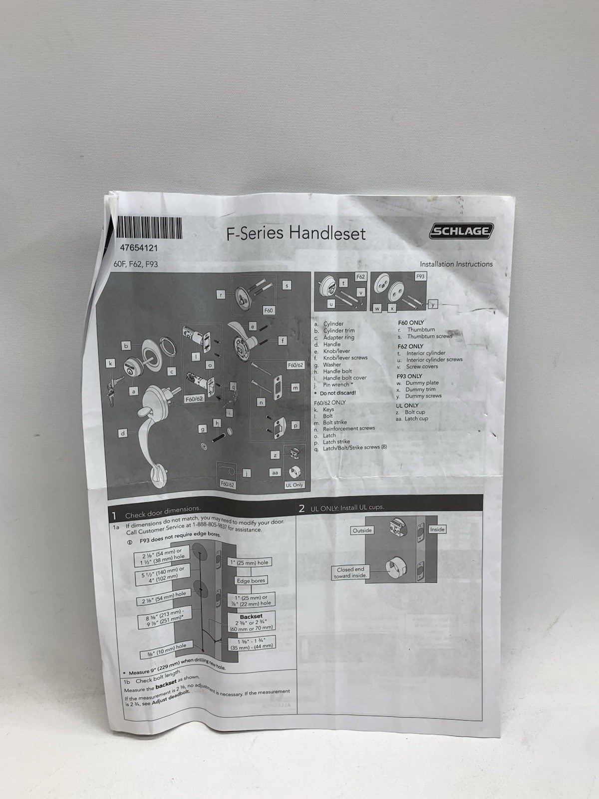 SCHLAGE Entrance Handleset F-Series F60 ADD 716 ACC 12-326 with Accent Lever
