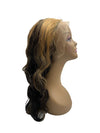 Loose Deep Size 18” #Natural Black/honey Brown 100% Remy Human Hair Lace Wig
