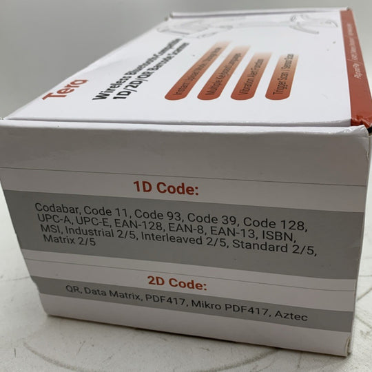 Tera Industrial Wireless 2D QR 1D Barcode Scanner Model 8100 Bluetooth TE000571