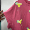 Emily Margaritas Pink On-The-Go Polyester Blend Loungewear Short Shirt Set Large