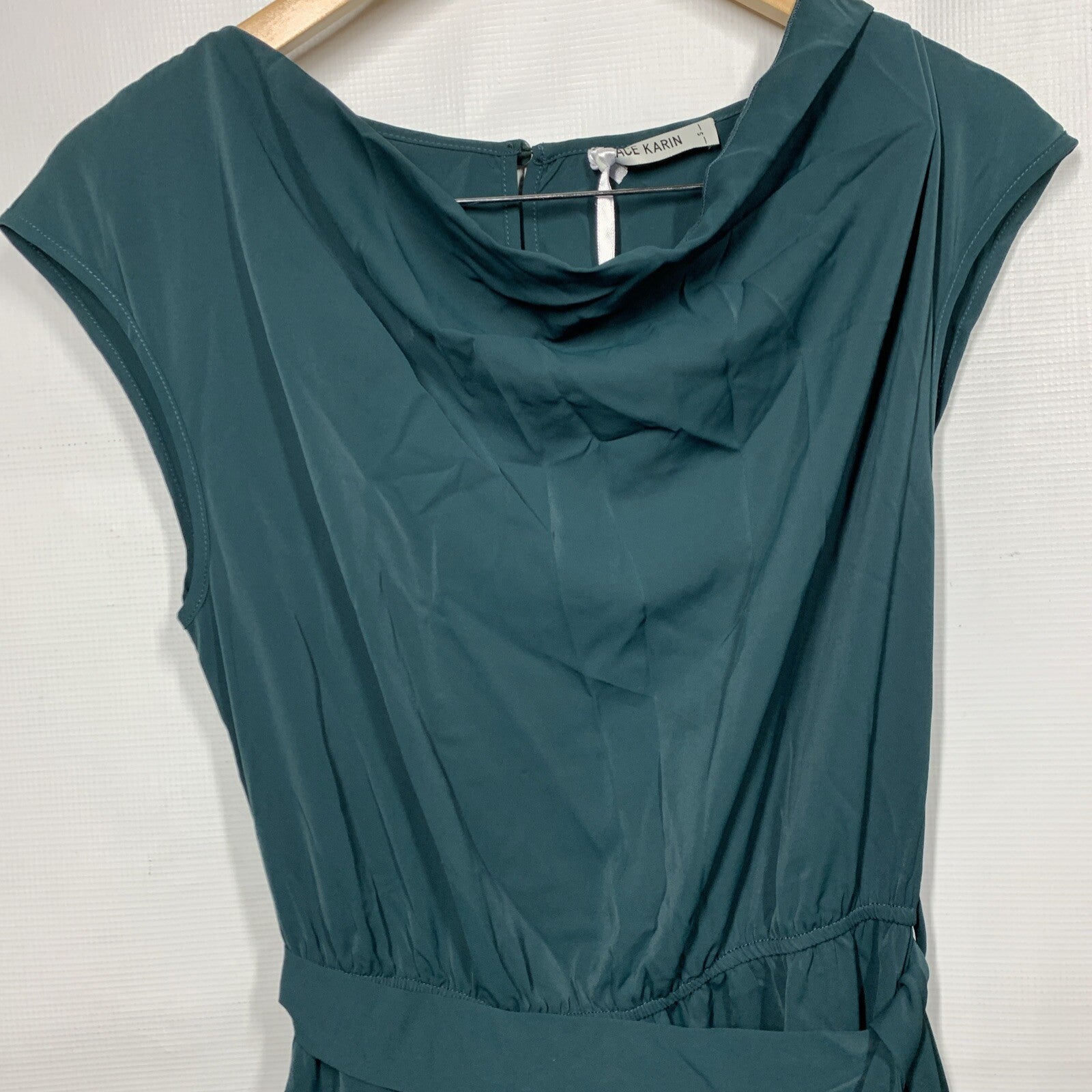 GRACE KARIN Sleeveless One Shoulder Midi Cocktail Party Dress Small Green Flowy