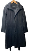Kenneth Cole Women's Belted Military Coat Long Sleeve with Collar Black Small