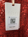 GRACE KARIN Girls Party Dress Sequin Formal Fancy Birthday Dress Size 8Y Red