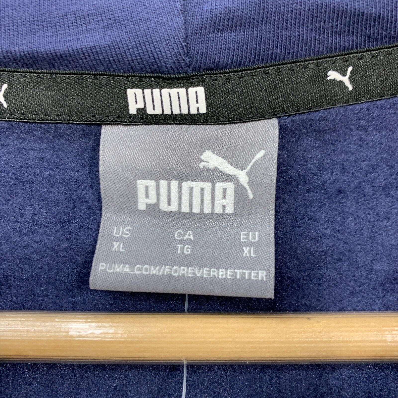 Puma Ess Men Logo Pullover Hoodie Mens Blue Casual Outerwear Size XL Long Sleeve