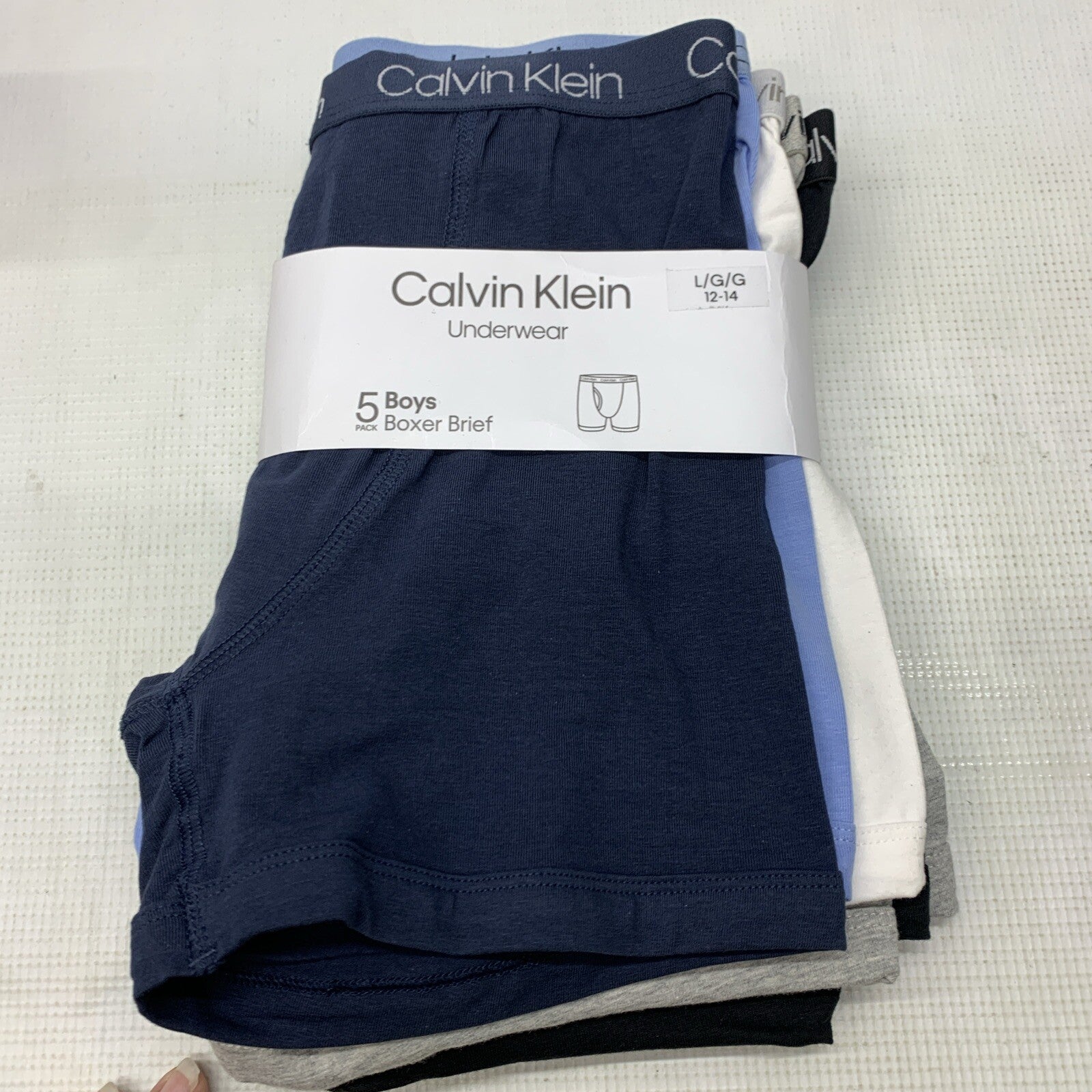 Calvin Klein Underwear Boys Large 12/14 Boxer Briefs 5136 Cotton Blend 5 Pack